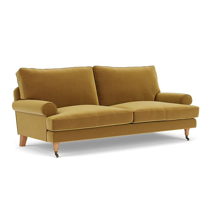 stewart-3-seater-mustard-matt-velvet-the-cotswold-company